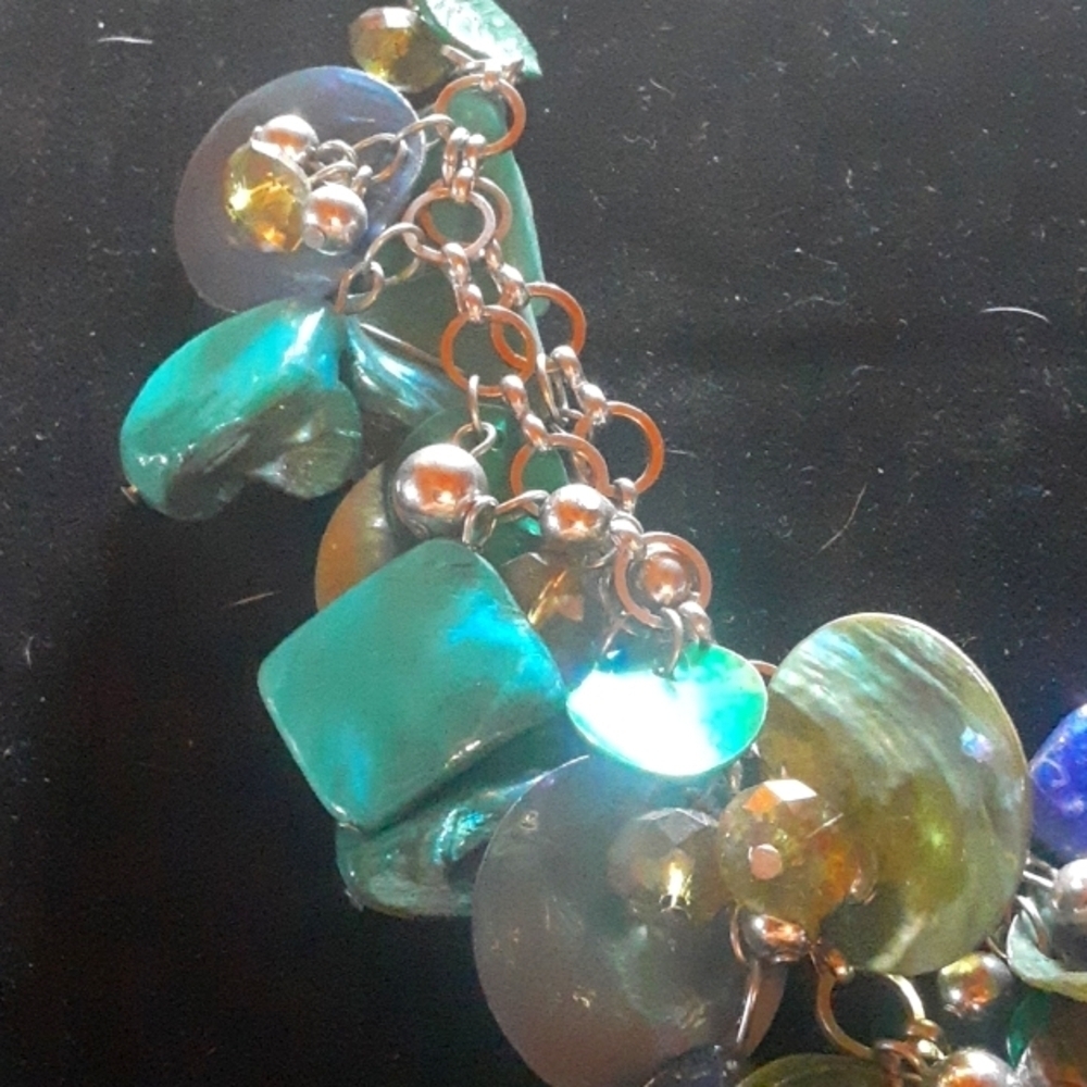 Colorful Shell Statement Necklace - image 7